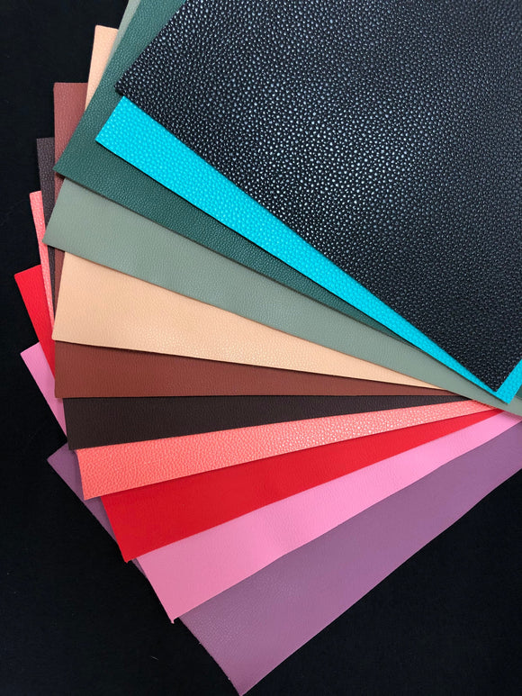 Assorted litchi faux leather sheets