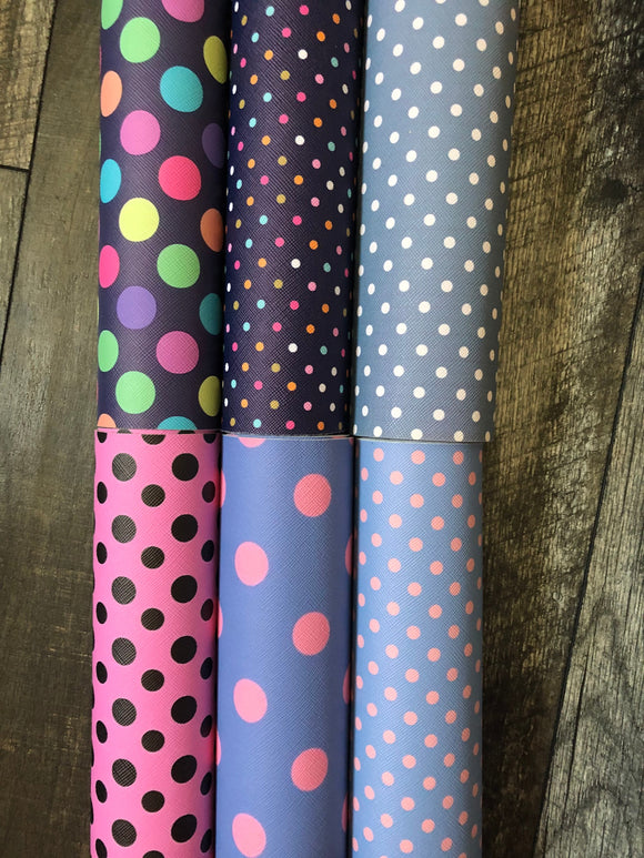 Assorted polka dot faux leather sheet