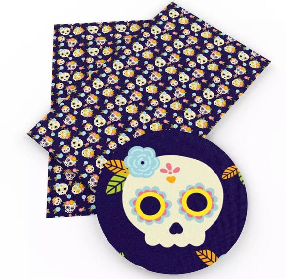 Day of the dead faux leather sheet