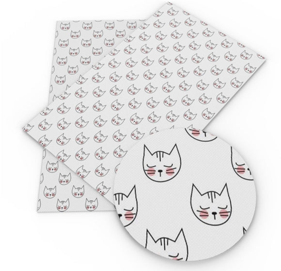 Cat face faux leather sheet