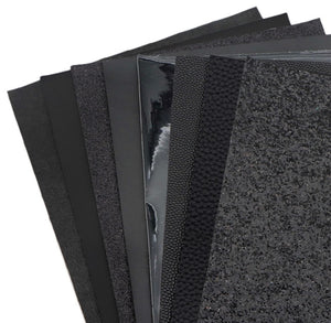 Assorted Black faux leather sheets