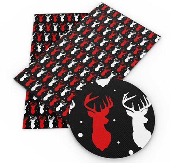 Deer head faux leather sheet