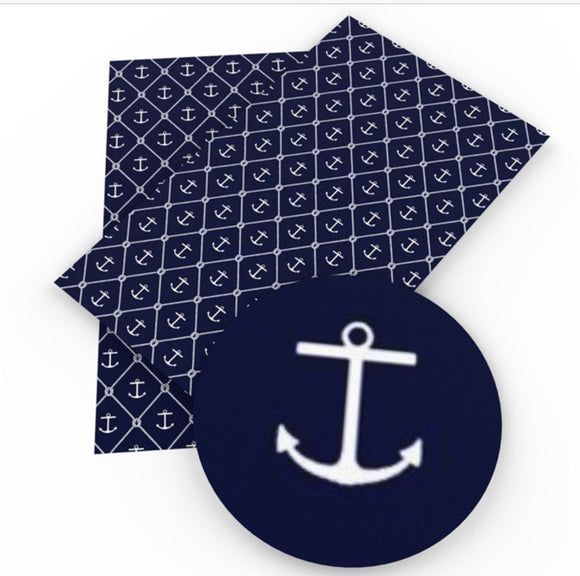 Anchor Diamond Pattern Faux Leather Sheet