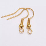 50 pieces fish hook earring wire, nickel free, gold, rose gold, gunmetal, silver, antique copper