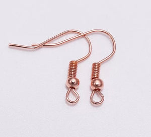 50 pieces fish hook earring wire, nickel free, gold, rose gold, gunmetal, silver, antique copper