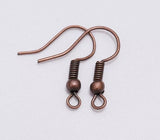 50 pieces fish hook earring wire, nickel free, gold, rose gold, gunmetal, silver, antique copper