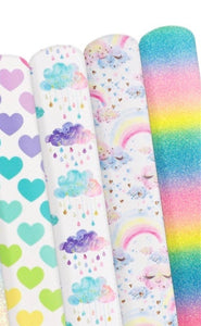 Pastel Rainbow Themed Faux Leather