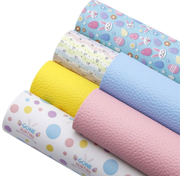 Bundle of 6 Easter themed faux leather sheets