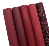 Assorted burgundy faux leather sheets