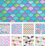 Bundle of 9 assorted mermaid/fish scale pattern faux leather sheets