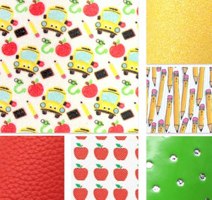 School themed faux leather sheets