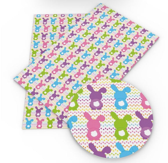 Easter bunny & dots faux leather sheet