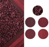 Assorted burgundy faux leather sheets