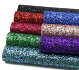 Bundle of 8 Chunky Glitter faux leather sheets
