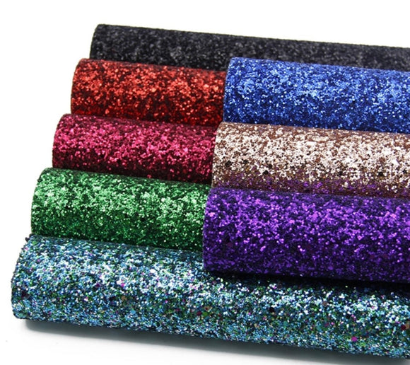 Assorted Chunky Glitter Faux Leather Sheet