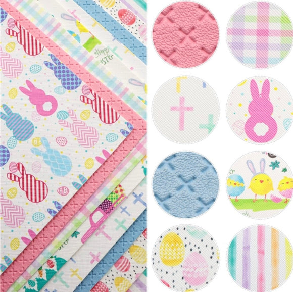 Bundle of 8 Easter themed faux leather sheets