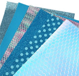 Assorted Blue themed faux leather sheets