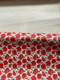 SOLD AS IS*** 30cmx140cm roll of poppy print faux leather, synthetic leather, vegan leather for crafts, as is, flawed