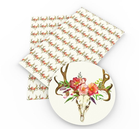 Antler & Flower Faux Leather Sheet