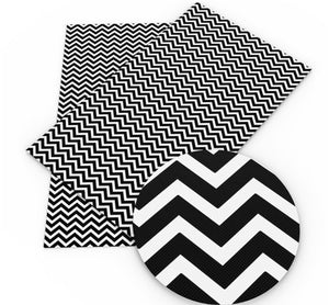 Black and White Chevron faux leather sheet