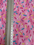 Pink sprinkles faux leather sheet