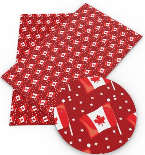 Canadian flag faux leather sheet