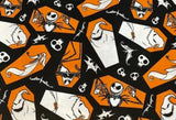 The Nightmare before Christmas pattern faux leather sheet, synthetic leather for crafts, bows, earrings, beading, back