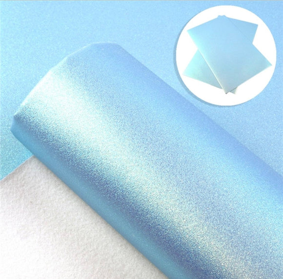 Blue pearlescent faux leather sheet