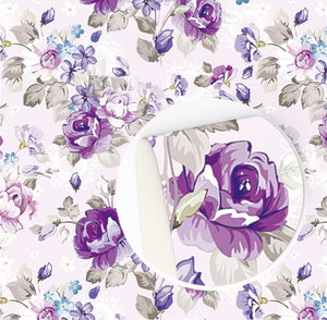 Purple peony faux leather sheet