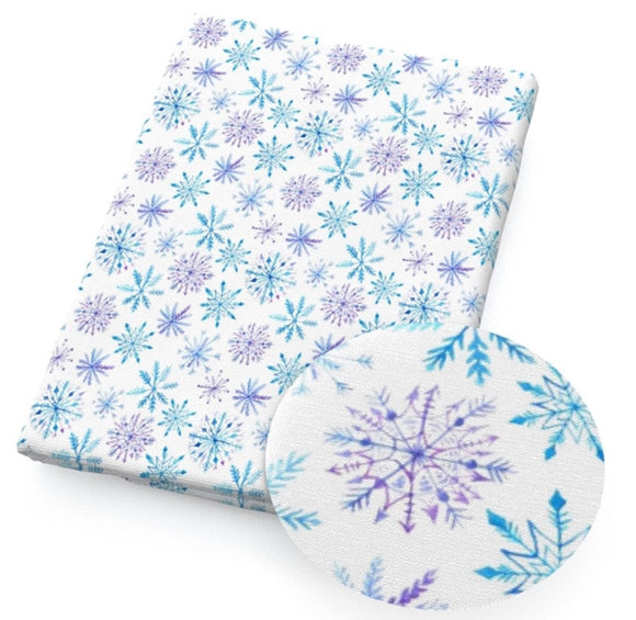 Blue Snowflake faux leather sheet