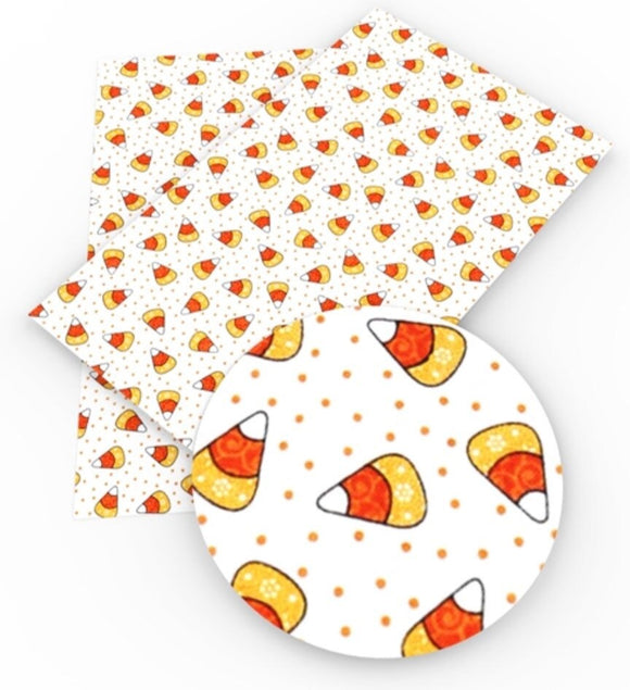 Candy corn faux leather sheet