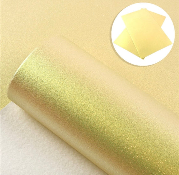 Yellow pearlescent faux leather sheets, synthetic leather for earrings, crafts and bows, smooth