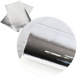 Silver mirror faux leather sheets, synthetic leather for earrings, crafts and bows, metallic, shiny