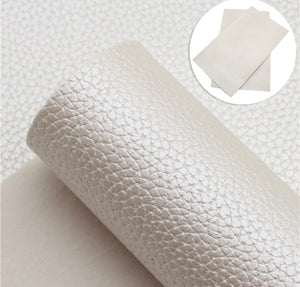 Pearl white litchi pattern faux leather sheets, synthetic leather for earrings, crafts and bows, bump pattern