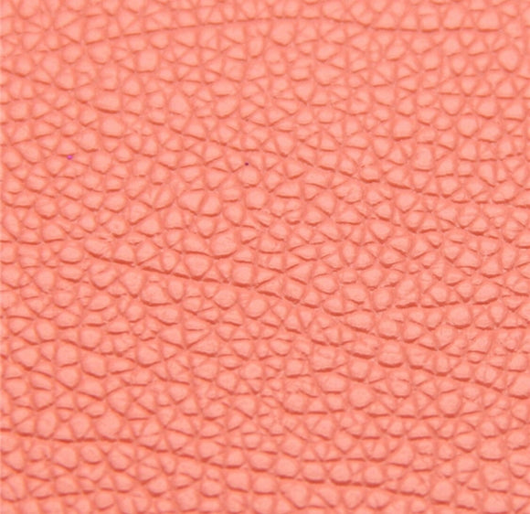 Coral litchi faux leather sheet