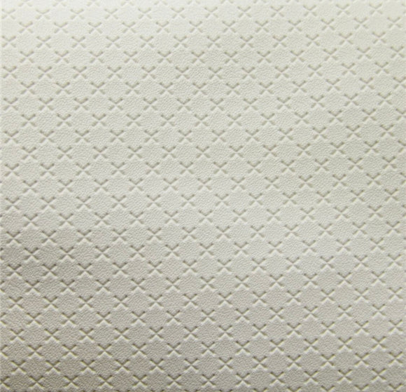 Cream white embossed pattern faux leather sheet