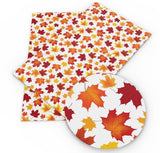 Fall leaves pattern leather sheets, fall theme synthetic leather for crafts, earrings, hair bows, vegan, pinecone, leaves, vinyl