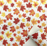 Fall leaves pattern leather sheets, fall theme synthetic leather for crafts, earrings, hair bows, vegan, pinecone, leaves, vinyl