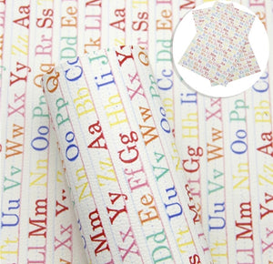 Alphabet pattern faux leather sheet