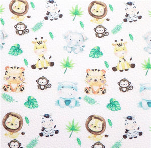 Baby zoo animal faux leather sheet