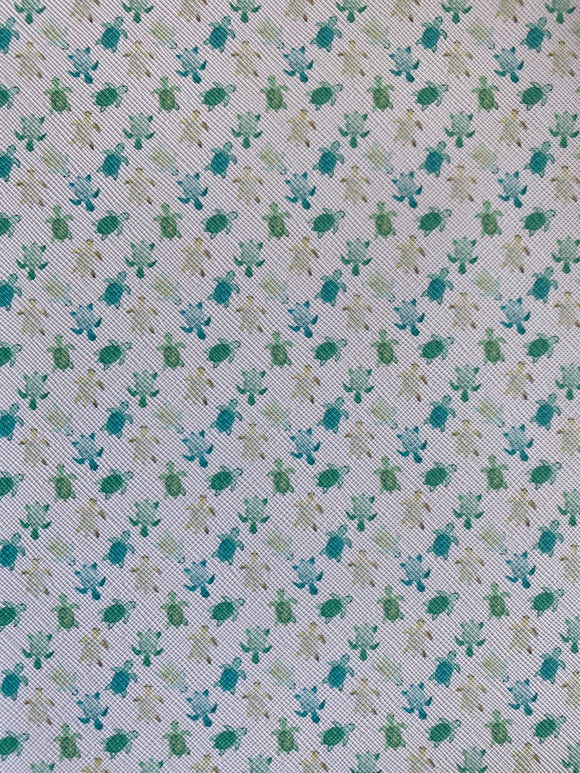 Sea turtle faux leather sheet, synthetic leather for crafts, beading, earrings, bows, animal